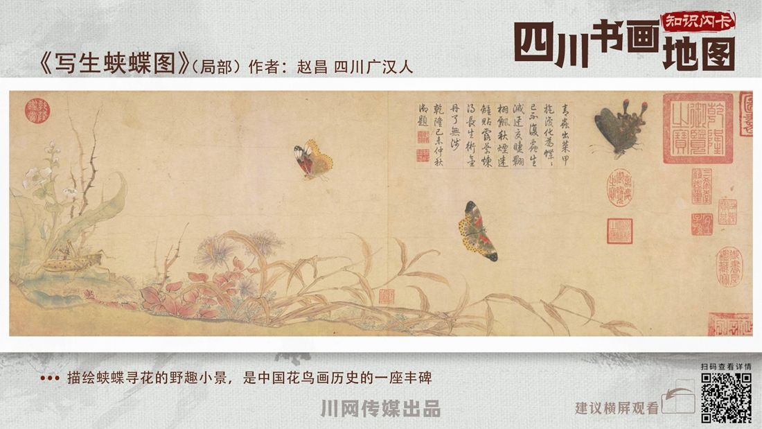 【四川書畫地圖·知識閃卡】德陽篇｜《寫生蛺蝶圖》：蛺蝶傳神 國之瑰寶